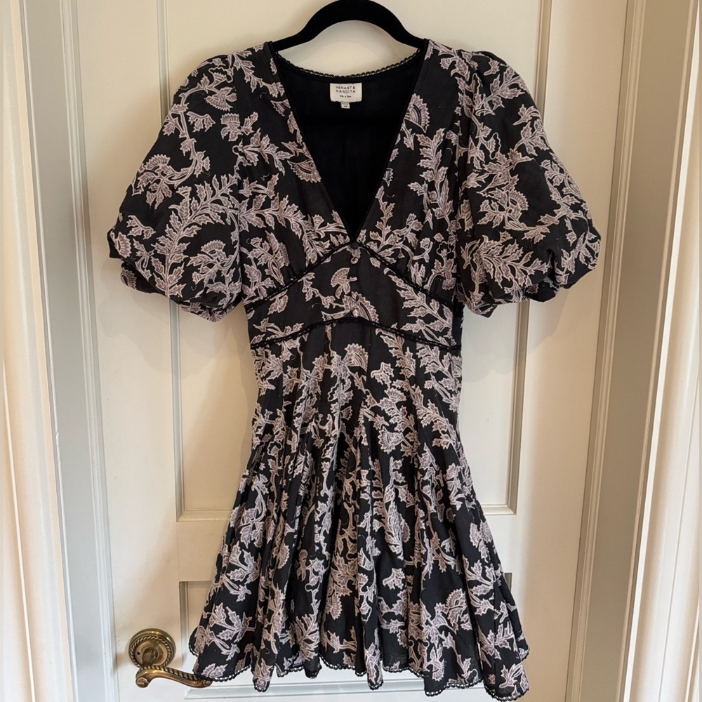 HEMANT & NANDITA Black and Purple Mini Dress